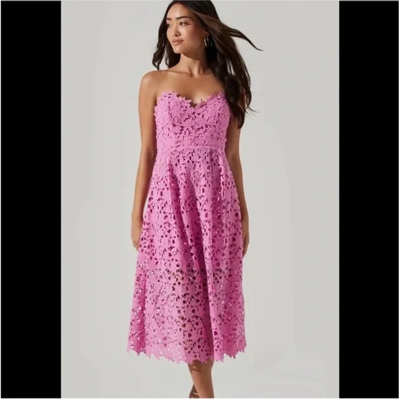 Astr | Dresses | Astr The Label Pink Lace Midi Dress | Poshmark Astr | Dresses | Astr The Label Pink Lace Midi Dress | Poshmark
